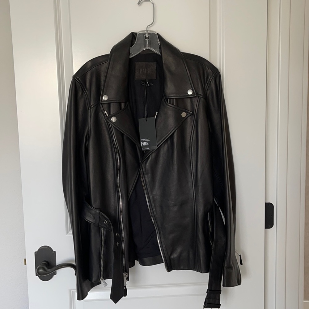 Stunning Paige leather moto jacket